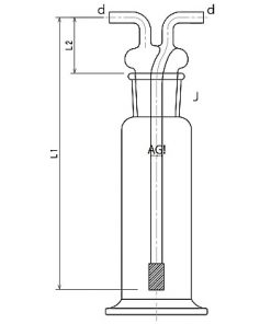 61-3630-17ã Gas-Washing Bottle with Cylindrical Filter 250mL 4104-250ã